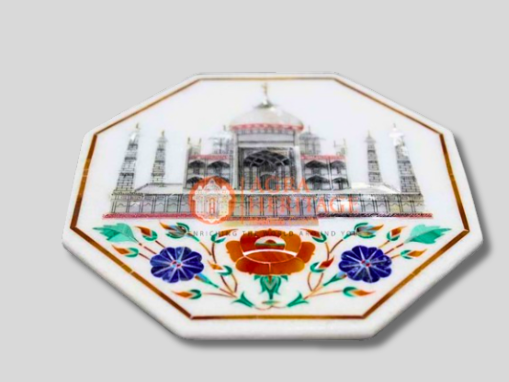 Marble Wall Decor Tile Taj Mahal Inlay Historical Art